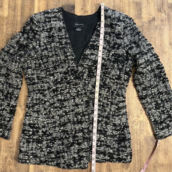 Club Monaco Lilias Boucle Wool Blend Blazer Sweater Gray Black Women’s Size 10 - Picture 6 of 9